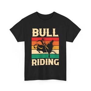 Western Rodeo | Country Cowboy Cowgirl | Retro Bull Riding T-Shirt - Picture 1 of 15
