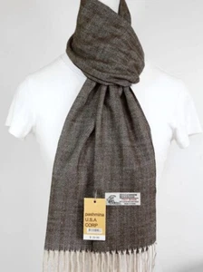 NEW Pashmina USA Corp Unisex Scarf Winter Beige Gray Warm Soft Fashion Trendy - Picture 1 of 2