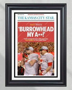 2020 Kansas City Chiefs Super Bowl LIV Framed Newspaper Print Cover Arrowhead St - Picture 1 of 11