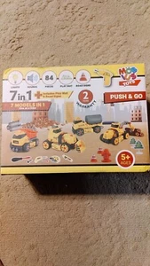 Learning Toy 7 In 1 Truck Construction Set STEM W/Mat And Road Signs 84 Pcs New - Picture 1 of 8