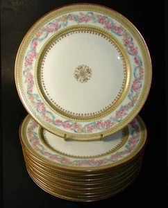 Set of 9 Limoges Gerard Dufraisseix & Abbot Medallion Gold Encrusted Plates 8.5" - Picture 1 of 6