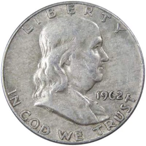 1962 D Franklin Half Dollar AU About Uncirculated 90% Silver 50c US Coin - Picture 1 of 4