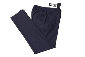 VERSACE Navy Blue Striped Wool Blend Elastic Waist Dress Pants 38x 36 (IT 54) - Picture 1 of 17