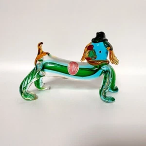 GLASSKULPTUR „EIN HUND MIT HUT“. MURANO,1950-60, LABEL - Bild 1 von 16