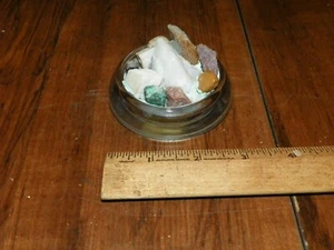Vintage Glas Briefbeschwerer mit Steinproben - Bild 1 von 2