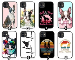 Boston Terrier Rubber Phone Case Terriers Dog Dogs Puppy Gift Present Girls Phot - Picture 1 of 2