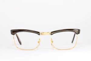 Super-660 40/000 48-22 Gold Filled Vintage Eyeglasses Frame 60s Old Rare Brown - Picture 1 of 12