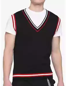 KNIT VEST WITH RED CONTRAST - Picture 1 of 2