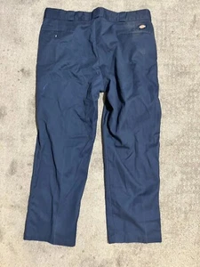 Dickies Mens Size 42x30 Navy Blue Flat Front Work Pants - Picture 1 of 6