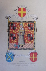 Belgique. Bannières des Armuriers de Gand & Armoiries des confréries Flamandes - Picture 1 of 2