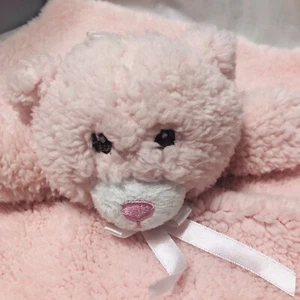 Animal Adventure Lovey Girls Pink Bear Baby Snuggy Plush 13in Security Stuffed - Picture 1 of 12