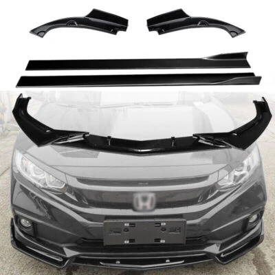 FOR HONDA CIVIC SEDAN 2016-21 FRONT LIP SIDE SKIRT REAR CORNER SPLITTER FULL SET - Image 1 of 4