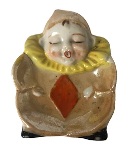 Vintage Lusterware Harlequin Clown Ashtray Gum Teabag Holder Diamond - Picture 1 of 4