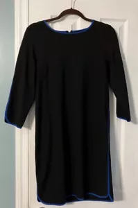 CYNTHIA ROWLEY Women’s Size 8 Black Dress Comfy Stretch Material Blue Band - Picture 1 of 5