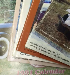 Lot of 5 ANTIQUE AUTOMOBILE Club Magazines + 1 Calendar (Vol. 54: Jan-Oct, 1990) - Picture 1 of 21