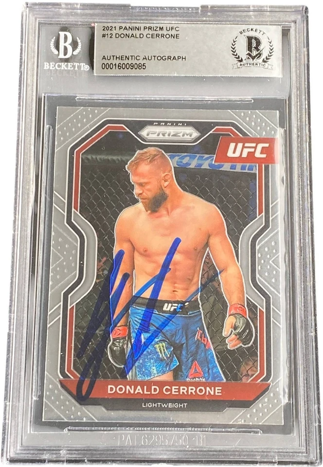 DONALD COWBOY CERRONE SIGNED 2021 PANINI PRIZM UFC CARD #12 BECKETT BAS  - Image 1 of 1