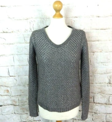 Stunning Massimo Dutti pewter lustre chain mail silver grey jumper sweater S 10 - Image 1 of 4