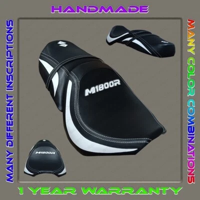 CUSTOM Seat Cover (Black+White) Suzuki INTRUDER M1800R (BOULEWARD M109R) 2006+ - Image 1 of 4