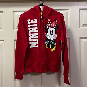 Disney Red Hoodie Sweatshirt Full Zip Minnie Mouse Girls Size L (11/13)