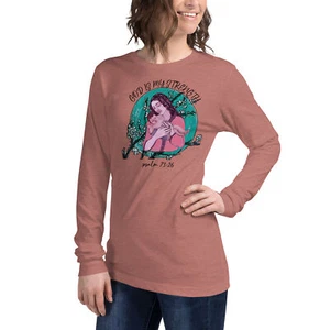 Mothers Day, God, mamma, mom, Baby, Mother, She, Her, Love, Unisex Long Sleeve T - Picture 1 of 5