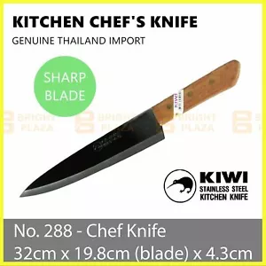 KIWI Knife Stainless Steel Blade Kitchen Chef Knives Cook Cleaver Wood No. 288 - Picture 1 of 3