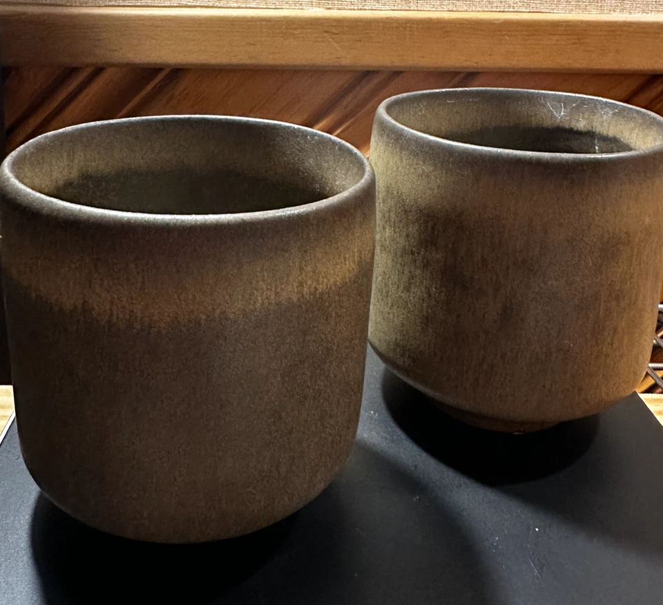 WEST ELM "Kanto" Stoneware Matcha / Coffee Mug set of 2 in Cardamon - Image 1 of 2