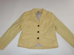 L.L. Bean Women's Herringbone Tweed Blazer Jacket Size 14 Petite NWT Straw 14P - Picture 1 of 7