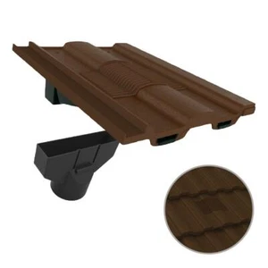 Dark Brown Castellated Roof Tile Vent & Adapter, Marley Ludlow Redland Sandtoft - Picture 1 of 6