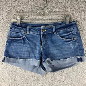 Forever 21 Damen Denim Cut-Off Shorts Größe 26 Blau Distressed Stretch Sommer - Bild 1 von 8