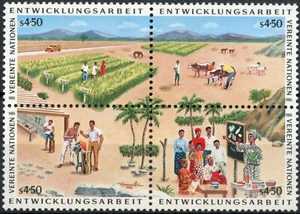 United Nations Vienna 1986 SG#V57-V60 Development Programme MNH Block Set #E7351 - Picture 1 of 1