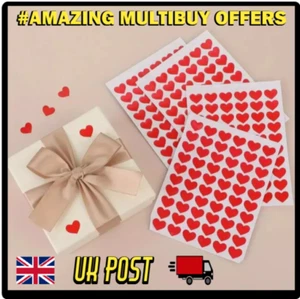 Mini Heart Sticker Small 14mm Self-Adhesive Heart Shape Stickers Labels - Picture 1 of 6