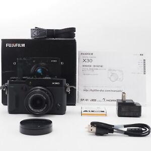 FUJIFILM Premium Compact Digital Camera X30 Black FX-X30B Very Good from Japan