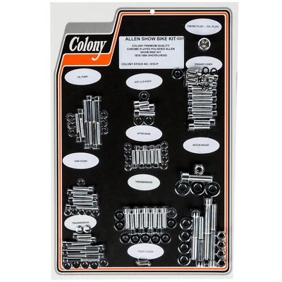 SHOW BIKE HARDWARE KIT (Polished) Fits: Harley Shovelhead FL FX 1978-84 . 1010-P - Image 1 of 2