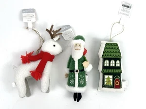 Target Wondershop 2024 Set Of 3 Felt Fabric St. Nicholas, Reindeer & Xmas House - Picture 1 of 2