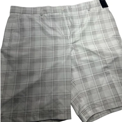 Pebble Beach Mens Golf Shorts Size 40 Plaid White Gray - Image 1 of 3