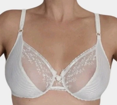 Sujetador con aros sin forro de nailon crema Valentino Intimo años 80 de colección! 38B Foto 1 de 4