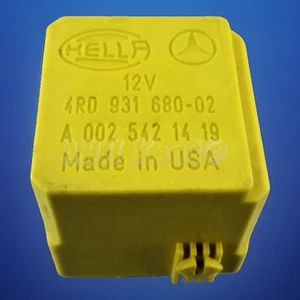 🐝 175-Mercedes 5-Pin Yellow Relay 4RA007794-00 A0025421419 Hella Class C S E - Foto 1 di 2