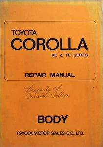 1971 1972 1973 1974 Toyota Corolla Body Shop Repair Manual Original No. 98048 - Picture 1 of 5