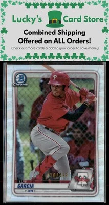2020 Bowman #BCP-126 Luis Garcia Chrome Prospects Refractor #/499 - Image 1 of 2