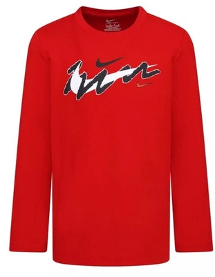 Nueva Camiseta Nike Niños Talla 4 Swoosh Scribble Dri-FIT Manga Larga Nueva con Etiquetas Foto 1 de 4