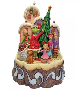 ♥ THE GRINCH LIGHTED CARVED BY HEART JIM SHORE ENESCO 6008890 Dr. Seuss - Imagen 1 de 3