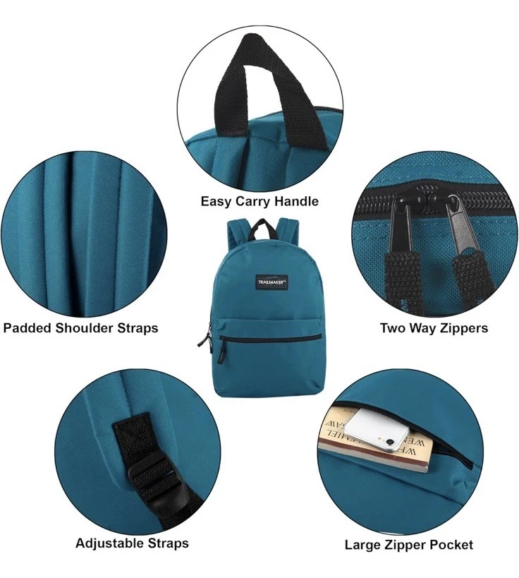 Mochilas com alças acolchoadas ajustáveis|Mochilas escolares para meninas, meninos - Azul - Imagem 1 de 4