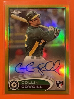 2012 Topps Chrome Collin Cowgill Rookie Auto Gold Refractor /50 RC #178 - Image 1 of 2