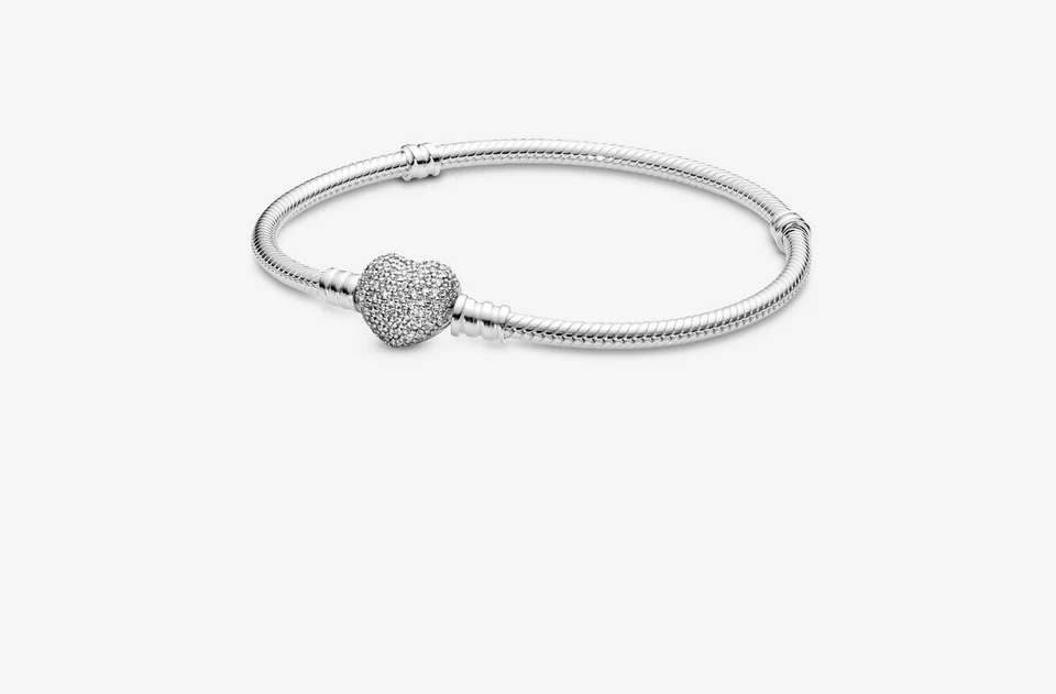 Pandora 590727CZ-21 Bracciale Moments con Chiusura a Cuore Pavè Argento - Immagine 1 di 1