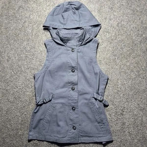 NUEVO CON ETIQUETAS Maurice Para Mujer S Sin Mangas Gris Sudadera con Capucha Chaqueta Chaleco Abotonado con Bolsillos - Imagen 1 de 10