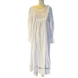 Nuevo con etiquetas Camisón Karni Gannay Blanco Victoriano Algodón Mediano - Imagen 1 de 10