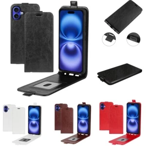 Up & Down Magnetic Vertical Flip Wallet Phone Case For iPhone 16 Plus Pro Max - Picture 1 of 26