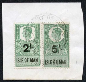 Isla de Man KGVI 2/- y 5/- Placa Llave Tipo Ingresos CDS en Pieza - Imagen 1 de 1