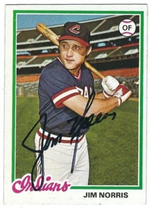 Autographed 1978 TOPPS #484 JIM NORRIS Cleveland Indians card w/ COA  - Picture 1 of 1