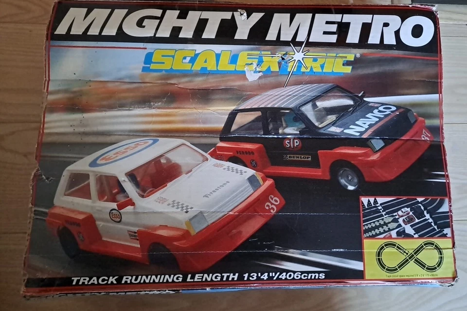 Vintage Scalextric Retro Mighty Metro Set Esso Car #ListingsInLights - Image 1 of 4